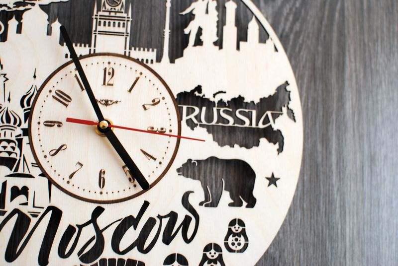 Інтер`єрний годинник на стіну "Москва, Росія"