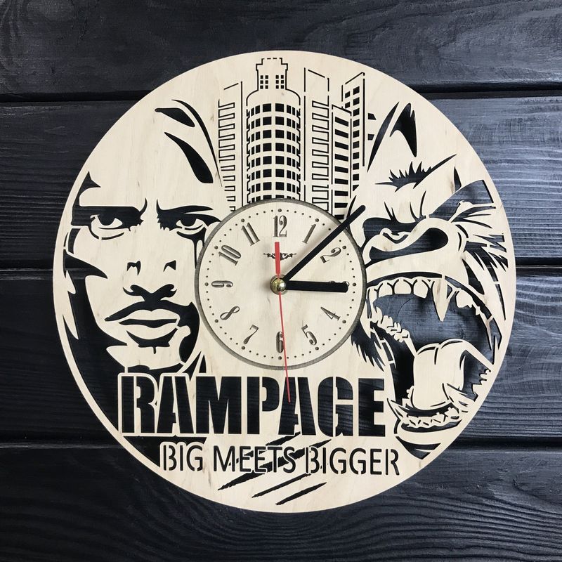 Круглые дизайнерские деревянные часы «Rampage»