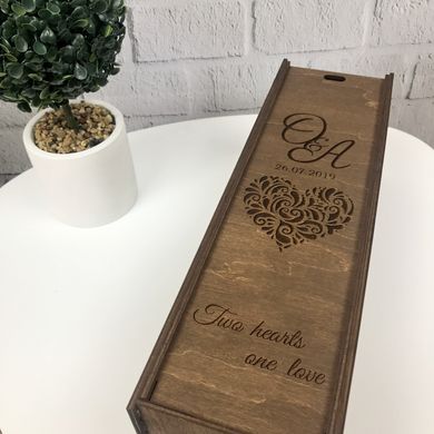 Деревянная подарочная коробка для вина с гравировкой