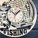 Незвичайний настінний годинник з дерева «Риболовля»