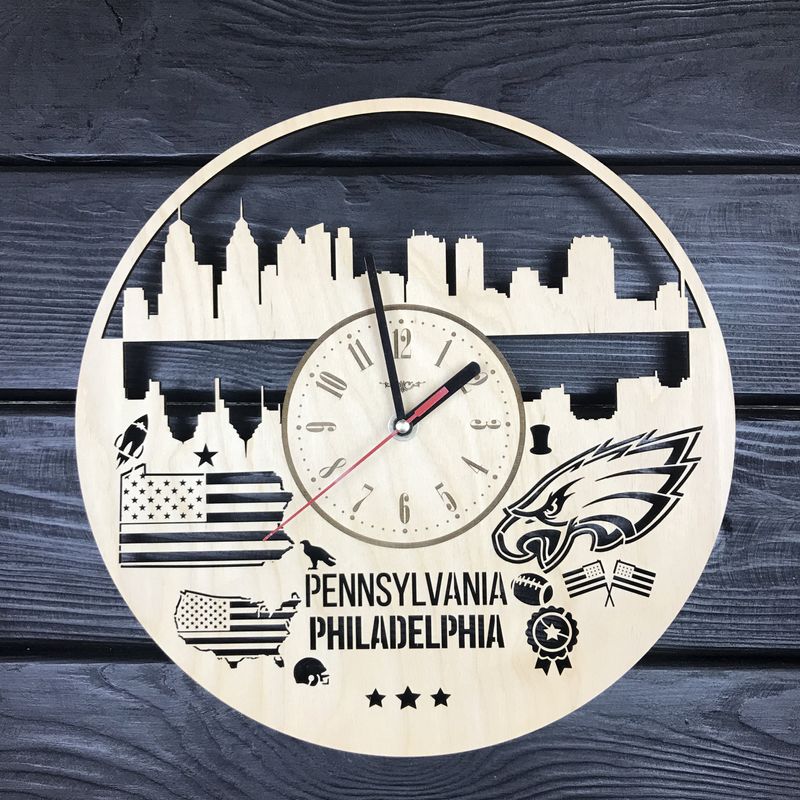 Дизайнерские часы на стену «Филадельфия, Пенсильвания»