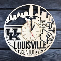 Круглий настінний годинник з дерева «Луїсвілл, Кентуккі»