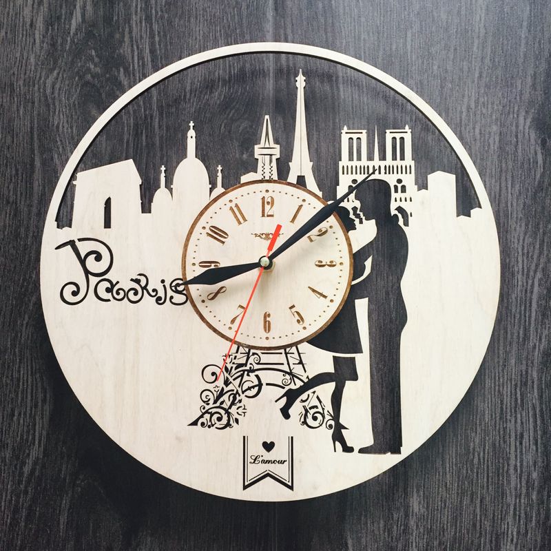Інтер'єрний дерев'яний годинник «Париж»