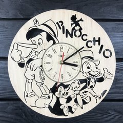 Безшумний дитячий настінний годинник з дерева «Пиноккіо»