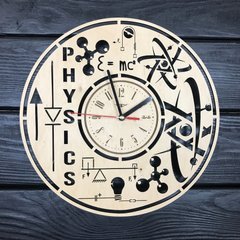 Оригинальные деревянные часы не стену «Физика»