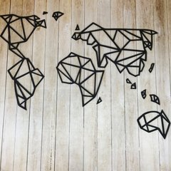 Деревянная геометрическая абстракция на стену «Карта мира»