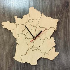 Декоративний годинник-карта з дерева "Франція"