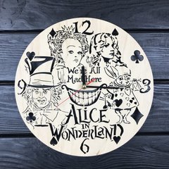 Дитячий настінний годинник з дерева «Аліса в країні чудес»
