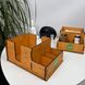 Компактний дерев'яний органайзер для подачі на стіл спецій, зубочисток та серветок з логотипом, товари HoReCa