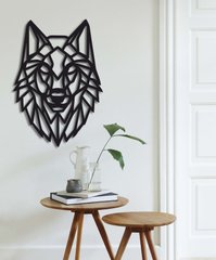 Геометрическое настенное деревянное панно «Волк»