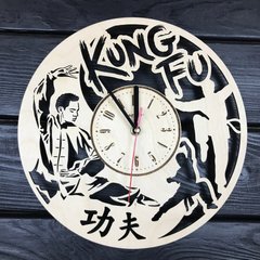 Дерев'яний настінний годинник «Кунг-фу»