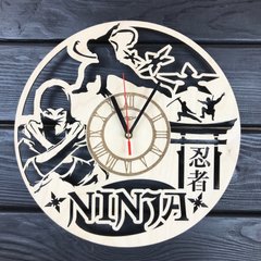 Декоративные часы из дерева на стену «Ниндзя»