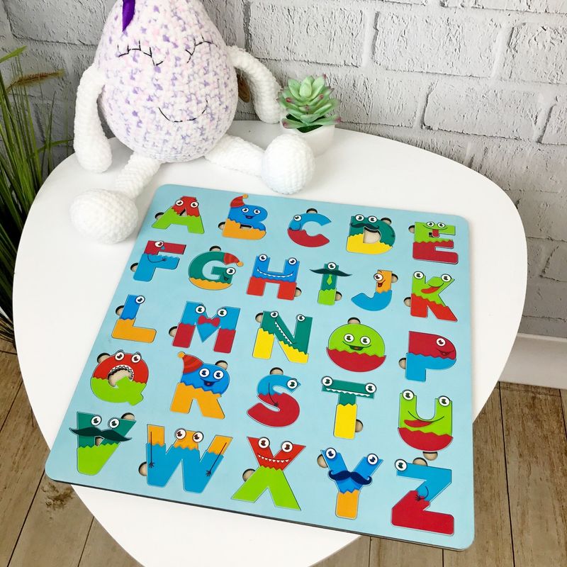 Цветной английский алфавит из дерева для детей