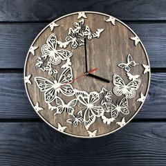 Чарівний дерев`яний годинник на стіну «Метелики»