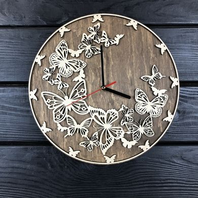 Очаровательные деревянные часы на стену «Бабочки»
