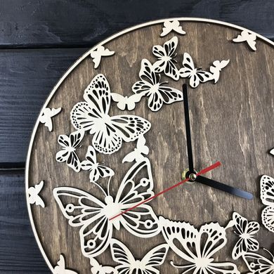 Очаровательные деревянные часы на стену «Бабочки»