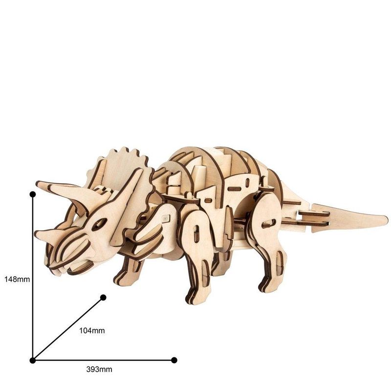 Конструктор из дерева Robotime Динозавр Трицератопс 94 детали