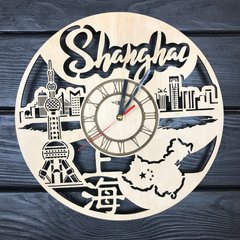 Дерев`яний настінний годинник в інтер`єр «Шанхай»