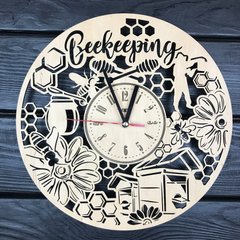 Дизайнерський дерев`яний годинник «Бджільництво»