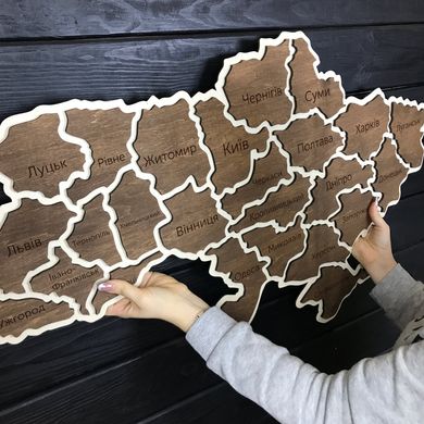 Деревянная декоративная настенная карта Украины