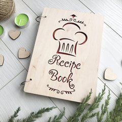 Деревянная книга для записи кулинарных рецептов