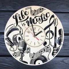 Круглые настенные часы из дерева «Музыка»