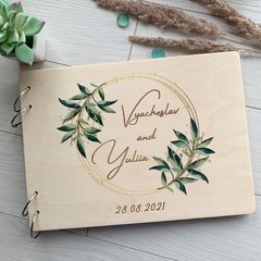 Свадебный альбом из дерева с индивидуальным дизайном