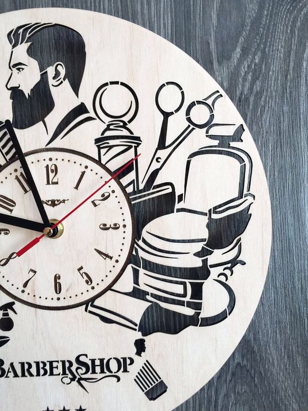 Дизайнерський настінний годинник «Барбершоп»