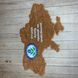 Велика дерев'яна багатошарова карта України 90*55 см з логотипом на замовлення