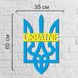 Герб України з дерева на стіну в жовто-блакитному кольорі