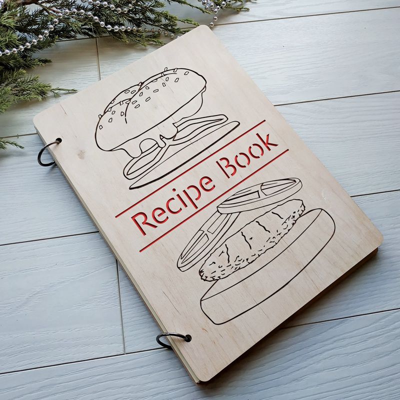 Деревянная записная книга для кулинарных рецептов