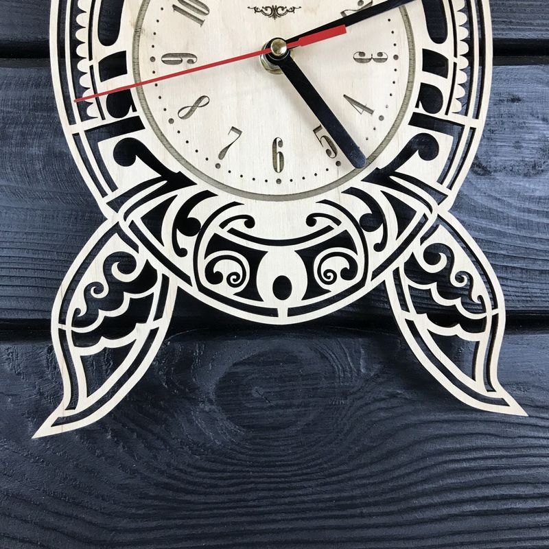 Незвичайний настінний дерев`яний годинник «Черепаха»