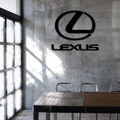 Настінне декоративне панно з дерева в формі значка Lexus