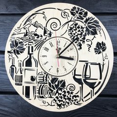 Тематичний інтер`єрний настінний годинник безшумний «Вино»