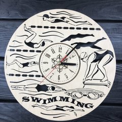 Годинник настінний з дерева «Плавання»