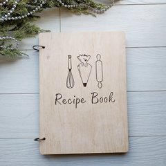 Кулинарная деревянная книга для записи рецептов
