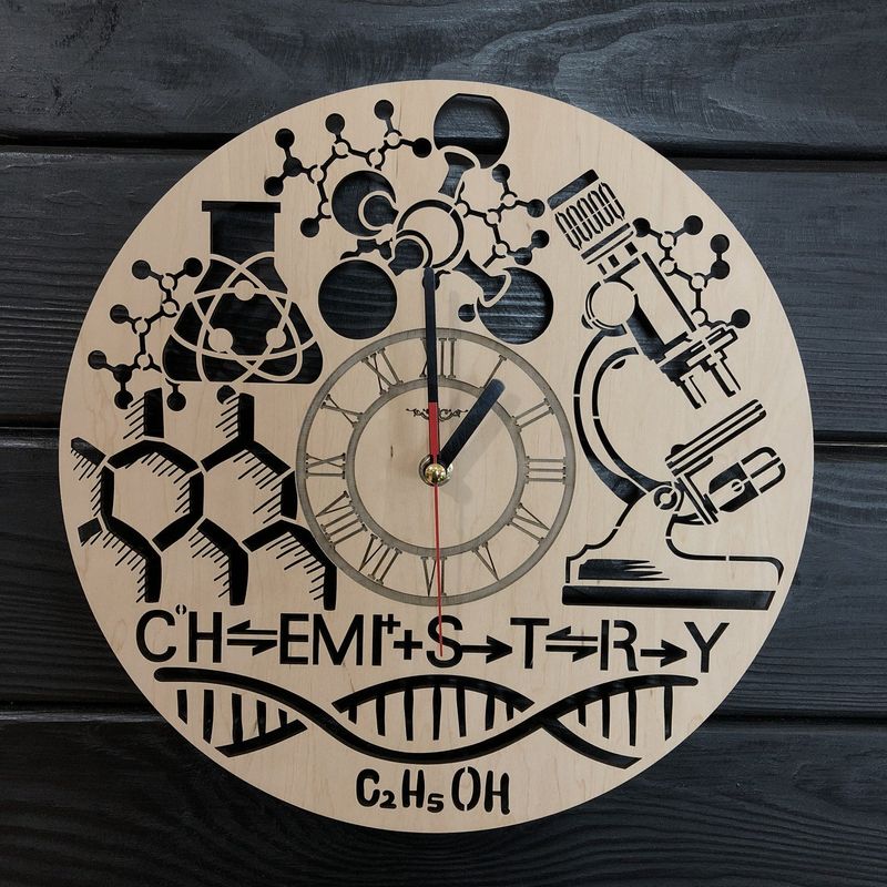 Тематичний інтер`єрний настінний годинник «Хімія»