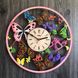 Кольоровий настінний годинник з універсальним дизайном метеликів