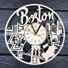Безшумний настінний годинник з дерева «Бостон»