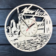 Настінний дерев`яний годинник в інтер`єр «Нью Йорк»