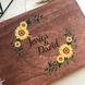 Весільний дерев'яний альбом для фото з соняшниками
