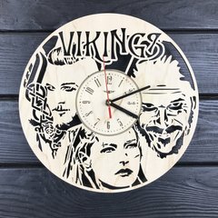 Безшумний настінний годинник з дерева «Vikings»