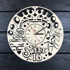Годинник настінний з дерева «Солодкі 16»