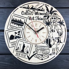 Оригінальний настінний годинник з дерева на тему подорожей