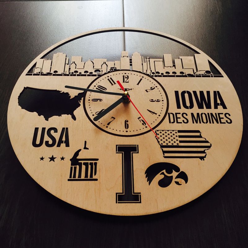 Інтер`єрний годинник на стіну «Де-Мойн, Айова»