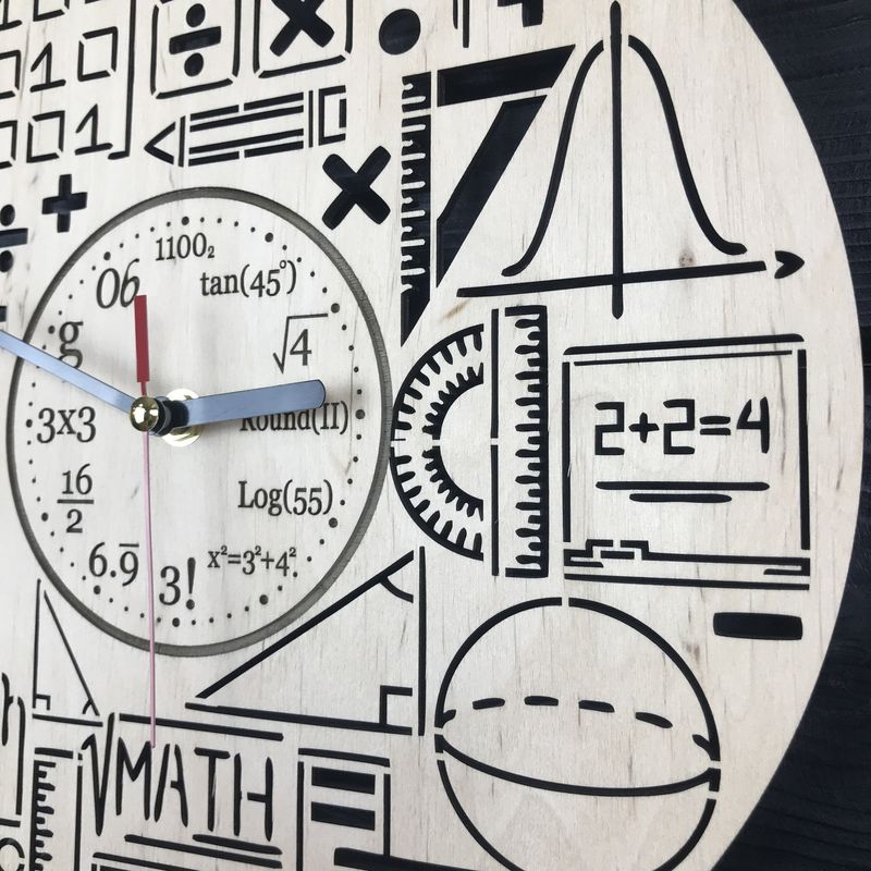 Деревянные настенные часы «Математика»