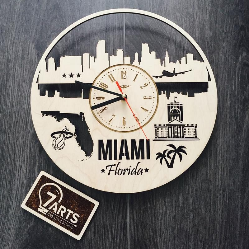 Інтер`єрний годинник на стіну «Маямі, Флорида»