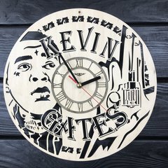 Бесшумные настенные часы из дерева «Кевин Гейтс»
