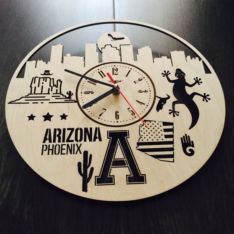 Дизайнерський годинник на стіну «Фінікс, Аризона»
