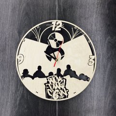 Годинник з дерева на стіну дизайнерський «Wu-Tang Clan»